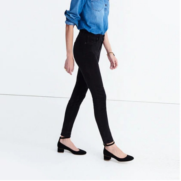 Madewell Pants - Madewell Black Velvet 9" High Rise Skinny Jeans